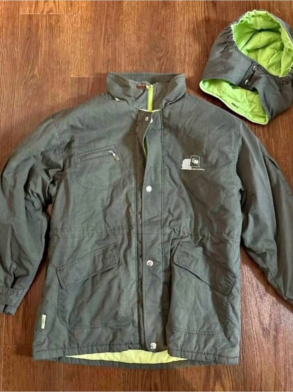 Reversible Olive & Lime Hooded Jacket